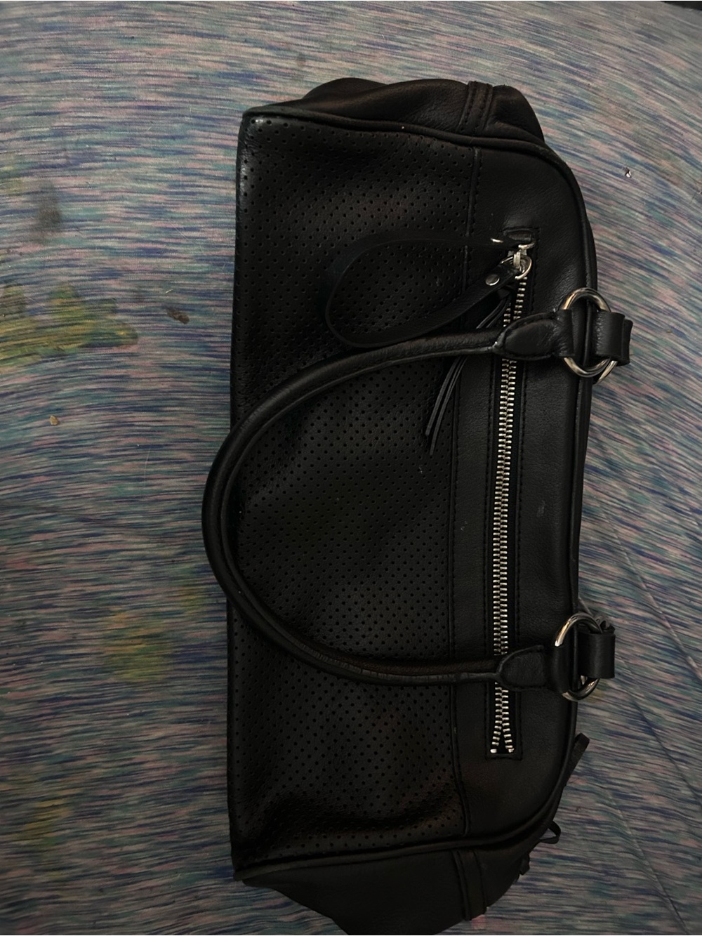 Banana Republic Black Leather Zip-Top Tote